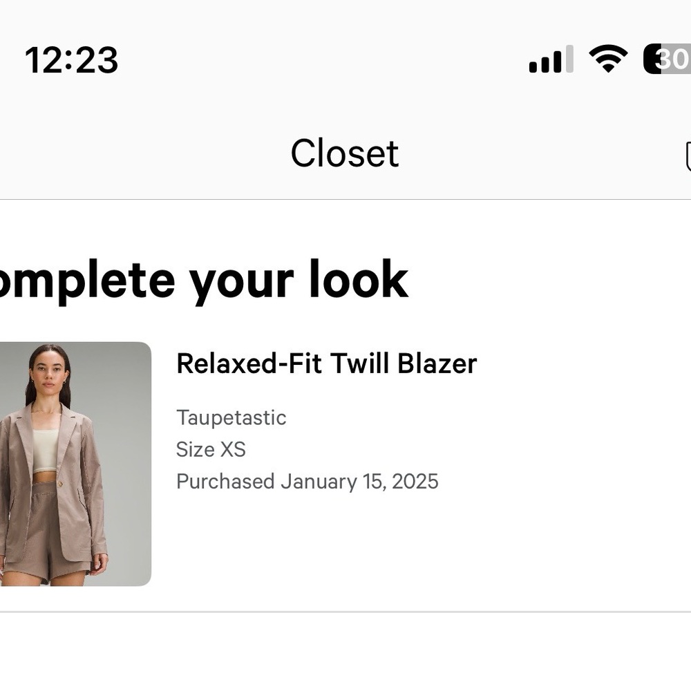 Lululemon Athletica Taupe Blazer